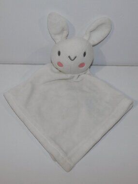 Baby Essentials White Bunny Rabbit Plush Security Blanket Baby Lovey Nunu